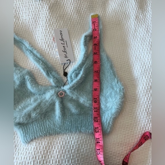 NWT For love and lemons Devon Luxe Plush Fuzzy Cropped Lounge Bra Crop top - Picture 13 of 16